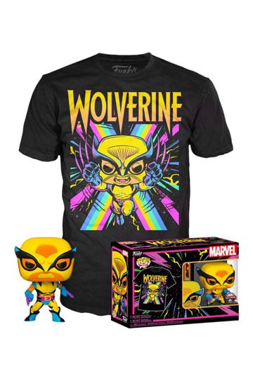 Marvel X-Men POP! & Tee Set Wolverine (Blacklight)